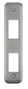 Click Scolmore - Click Deco Plus 2 Gang Minigrid Unfurnished Architrave Plate 2 Apertures (DPSS472WH)