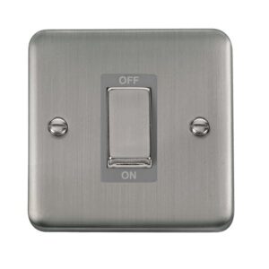 Click Scolmore - Click Deco Plus 50A Ingot 1 Gang Double Pole Plate Switch (DPSS500GY)