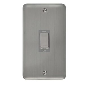 Click Scolmore - Click Deco Plus 50A Ingot 2 Gang (Vertica) Double Pole Plate Switch (DPSS502GY)