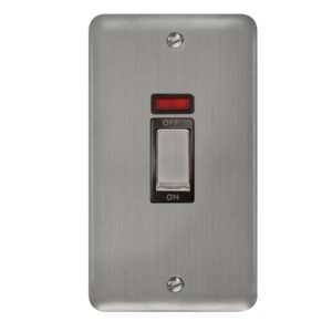 Click Scolmore - Click Deco Plus 45A Ingot 2 Gang Dp Switch With Neon (DPSS503BK)