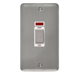 Click Scolmore - Click Deco Plus 45A Ingot 2 Gang Dp Switch With Neon (DPSS503WH)