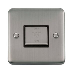 Click Scolmore - Click Deco Plus 10A Ingot 3 Pole Fan Isolation Plate Switch (DPSS520BK)
