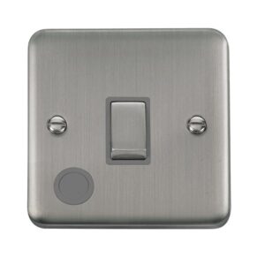 Click Scolmore - Click Deco Plus 20A Ingot Double Pole Plate Switch With Optional Flex Outlet (DPSS522GY)