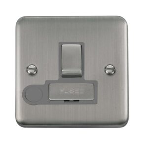 Click Scolmore - Click Deco Plus 13A Ingot Double Pole Switched Fused Connection Unit With Optional Flex Outlet (DPSS551GY)