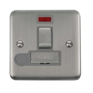 Click Scolmore - Click Deco Plus 13A Ingot Double Pole Switched Fused Connection Unit With Neon & Optional Flex Outlet (DPSS552GY)