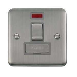 Click Scolmore - Click Deco Plus 13A Ingot Double Pole Switched Fused Connection Unit With Neon (DPSS752GY)