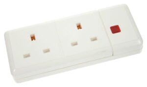 Click Essentials 13A 2 Gang Trailing Socket Neon White