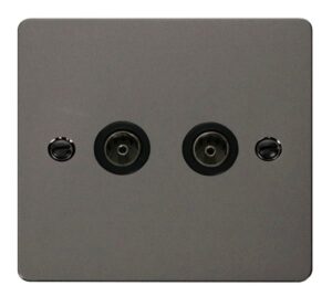 Click Define 2 Gang Coaxial Socket Black