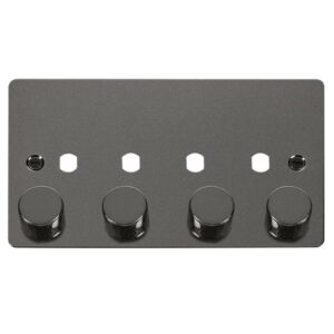 Click Define Fpbn 4 Gang Double Dimmer Plate & Knobs