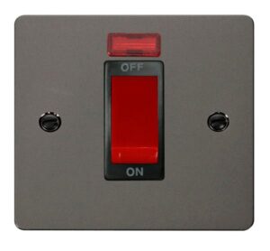 Click Scolmore - Click Define 1 Gang 45A Dp Switch Neon Black (FPBN201BK)