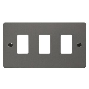 Click Define 3 Gang GridPro Frontplate Black Nickel