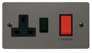 Click Scolmore - Click Define 45A Dp Switch 13A Dp Switched Socket Black (FPBN204BK)
