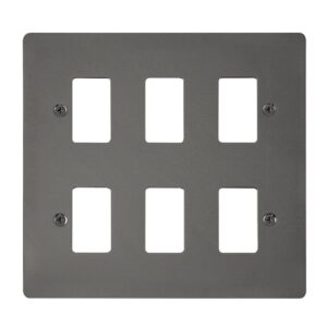 Click Define 6 Gang GridPro Frontplate Black Nickel