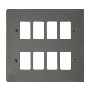 Click Define 8 Gang GridPro Frontplate Black Nickel