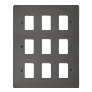 Click Define 9 Gang GridPro Frontplate Black Nickel