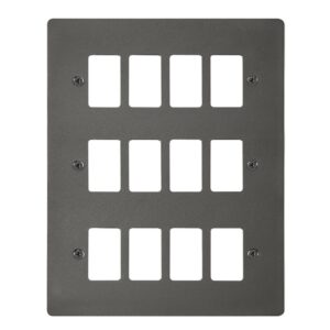 Click Define 12 Gang GridPro Frontplate Black Nickel