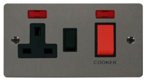 Click Scolmore - Click Define 45A Dp Switch 13A Dp Switched Socket Neons Black (FPBN205BK)