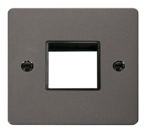 Click Scolmore - Click Define 1 Gang Plate Twin Switch Aperture Black (FPBN402BK)