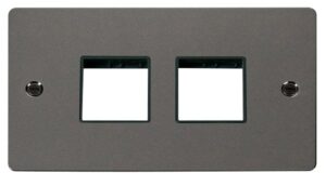 Click Scolmore - Click Define 2 Gang Plate (2+2) Switch Aperture Black (FPBN404BK)