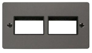 Click Scolmore - Click Define 2 Gang Plate (3+3) Switch Aperture Black (FPBN406BK)