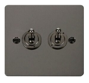 Click Scolmore - Click Define 10Ax 2 Gang 2 Way Toggle Switch (FPBN422)