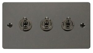 Click Scolmore - Click Define 10Ax 3 Gang 2 Way Toggle Switch (FPBN423)