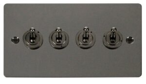Click Scolmore - Click Define 10Ax 4 Gang 2 Way Toggle Switch (FPBN424)