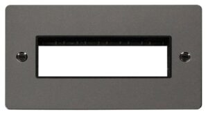 Click Scolmore - Click Define 2 Gang Plate 6 In-Line Switch Aperture Black (FPBN426BK)