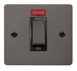 Click Scolmore - Click Define Ingot 1 Gang 45A Dp Switch With Neon Black (FPBN501BK)