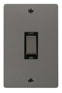 Click Scolmore - Click Define Ingot 2 Gang 45A Dp Switch Black (FPBN502BK)