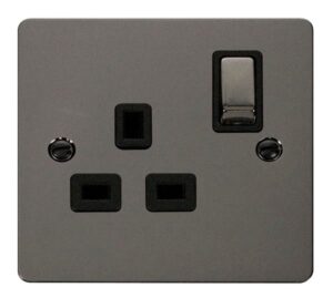 Click Define Ingot 1 Gang 13A Dp Switched Socket Black
