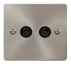 Click Define 2 Gang Coaxial Socket Black