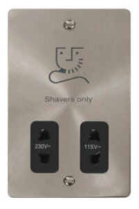 Click Define 115/230V Shaver Socket Outlet Black