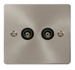 Click Define 2 Gang Isolated Coaxial Socket Black