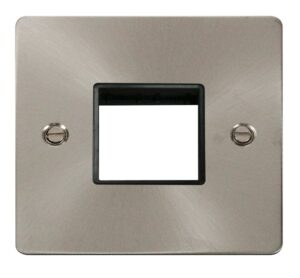 Click Scolmore - Click Define 1 Gang Plate Twin Switch Aperture Black (FPBS402BK)