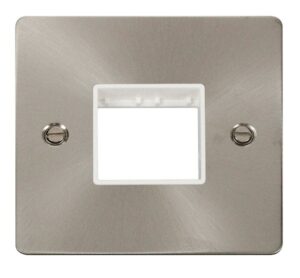 Click Scolmore - Click Define 1 Gang Plate Twin Switch Aperture White (FPBS402WH)