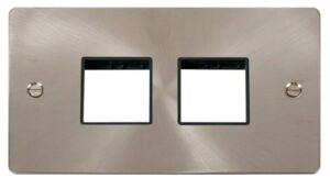 Click Scolmore - Click Define 2 Gang Plate (2+2) Switch Aperture Black (FPBS404BK)