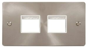 Click Scolmore - Click Define 2 Gang Plate (2+2) Switch Aperture White (FPBS404WH)