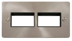 Click Scolmore - Click Define 2 Gang Plate (3+3) Switch Aperture Black (FPBS406BK)