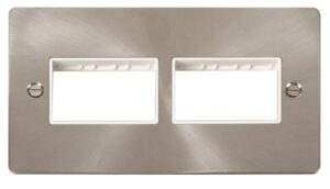Click Scolmore - Click Define 2 Gang Plate (3+3) Switch Aperture White (FPBS406WH)
