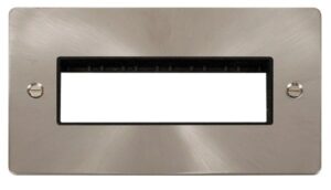 Click Scolmore - Click Define 2 Gang Plate 6 In-Line Switch Aperture Black (FPBS426BK)