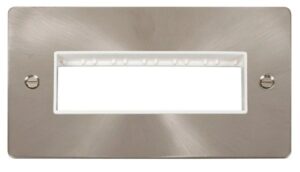 Click Scolmore - Click Define 2 Gang Plate 6 In-Line Switch Aperture White (FPBS426WH)