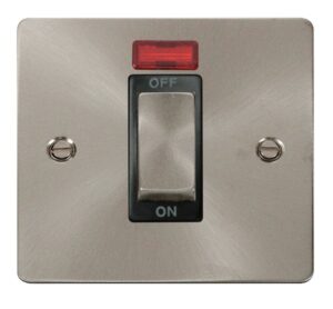 Click Scolmore - Click Define Ingot 1 Gang 45A Dp Switch With Neon Black (FPBS501BK)