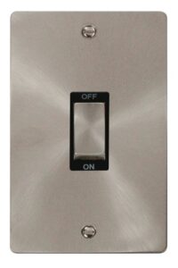 Click Scolmore - Click Define Ingot 2 Gang 45A Dp Switch Black (FPBS502BK)