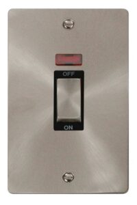 Click Scolmore - Click Define Ingot 2 Gang 45A Dp Switch With Neon Black (FPBS503BK)
