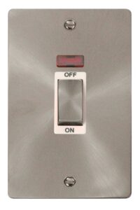Click Scolmore - Click Define Ingot 2 Gang 45A Dp Switch With Neon White (FPBS503WH)
