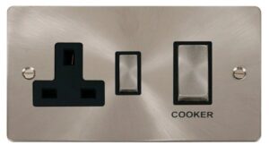 Click Scolmore - Click Define Ingot 45A Dp Switch 13A Switched Socket Black (FPBS504BK)