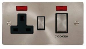 Click Scolmore - Click Define Ingot 45A Dp Switch 13A Switched Socket & Neons (2) Black (FPBS505BK)