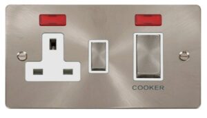Click Scolmore - Click Define Ingot 45A Dp Switch 13A Switched Socket & Neons (2) White (FPBS505WH)