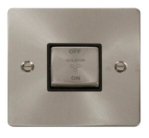 Click Scolmore - Click Define 10A Ingot 3 Pole Fan Isolation Plate Switch (FPBS520BK)